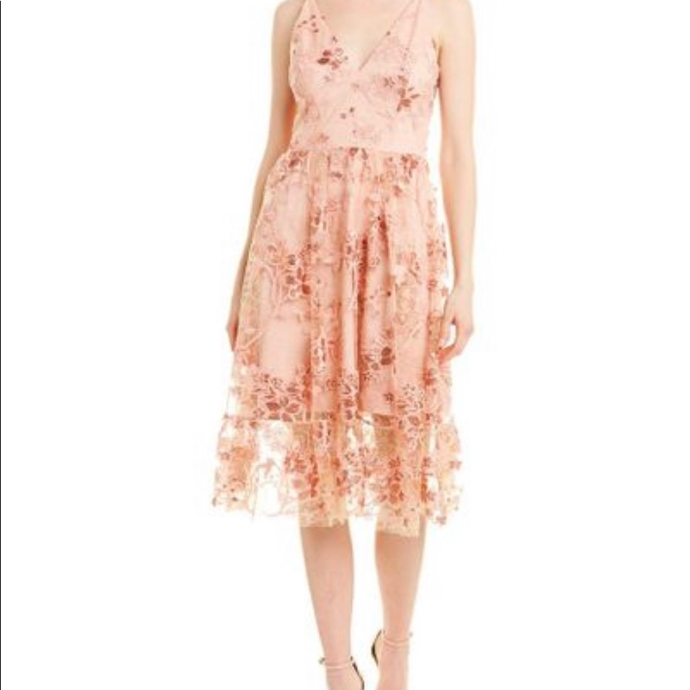 Dress the Population pink Lace Ally A-line dress, size XS